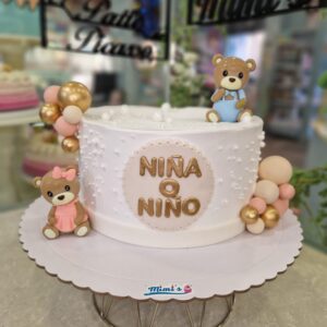 Tarta Revelación Bebe Elegante Ositos