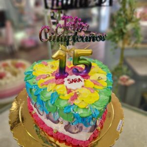Tarta Cumpleaños Multicolor