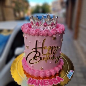 Tarta Cumpleaños Quinceañera Elegante Princesa Corona