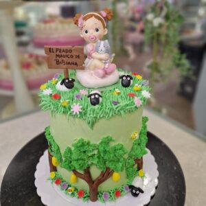 Tarta Cumpleaños Bebé Jardín Naturaleza