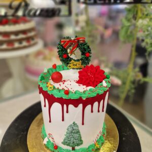 Tarta Navidad estilo vintage navideño