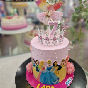 Tarta Cumpleaños Elegante Princesa Corona