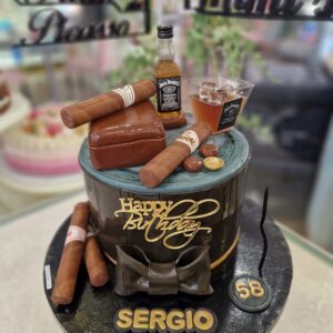 Tarta Cumpleaños Puros y Whisky