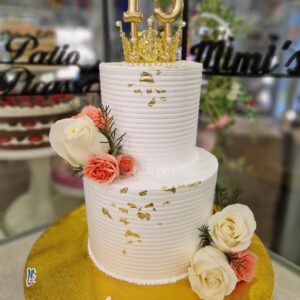 Tarta Cumpleaños Quinceañera Elegante Princesa Corona