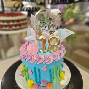 Tarta Cumpleaños Sirenita Mar Oceano