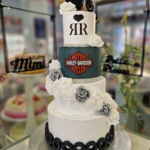 Tarta de Boda temática moto Harley Davidson