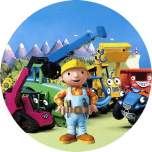 Oblea Comestible Bob el Constructor para Tarta – Decoración Infantil Estilo Dibujos Animados
