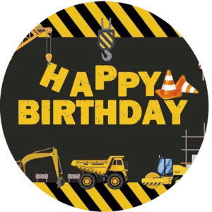 Oblea para Tarta Construcción – Papel de Azúcar Decorativo para Niños