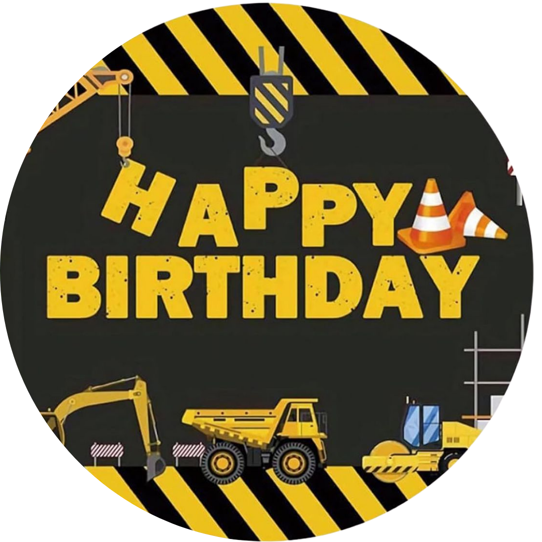 Oblea para Tarta Construcción – Papel de Azúcar Decorativo para Niños