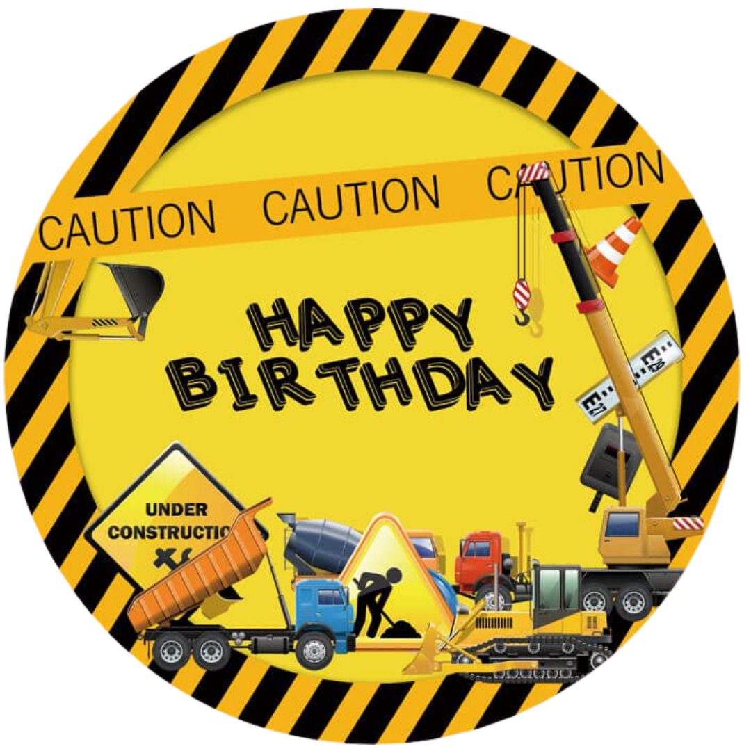 Oblea Comestible Construcción para Tarta – Papel de Azúcar – Decoración Cumpleaños Infantil