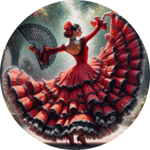 Oblea para Tarta Flamenca – Decoración Comestible Estilo Español para Fiestas