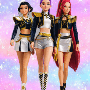 Oblea Comestible Huntrix Las Guerreras K-Pop – Papel de Azúcar para Tartas