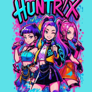 Oblea Comestible compatible Huntrix para Tarta – Decoración K-Pop Infantil – Papel de Azúcar