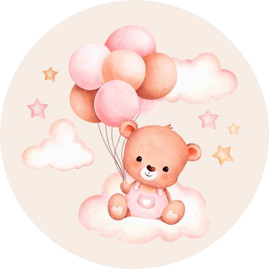 Oblea comestible diseño osito bebé para baby shower y bautizos