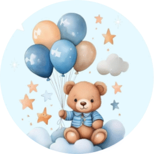 Oblea comestible compatible con osito bebé para tartas personalizadas