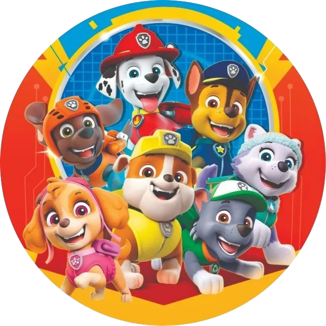 Oblea comestible temática perros de rescate para tartas infantiles - Patrulla Canina