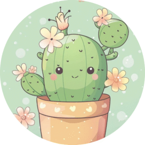 Oblea Comestible Temática Cactus – Decoración para Tartas Modernas