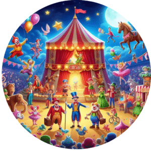 Oblea Comestible Circo Infantil – Decoración Tartas Cumpleaños