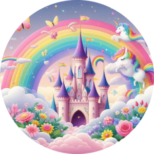 Oblea Castillo para Tarta – Papel de Azúcar Diseño Princesas