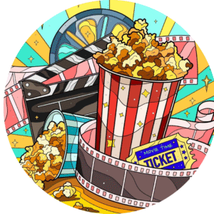 Oblea para Tarta Cine – Decoración Comestible Cumpleaños Temático
