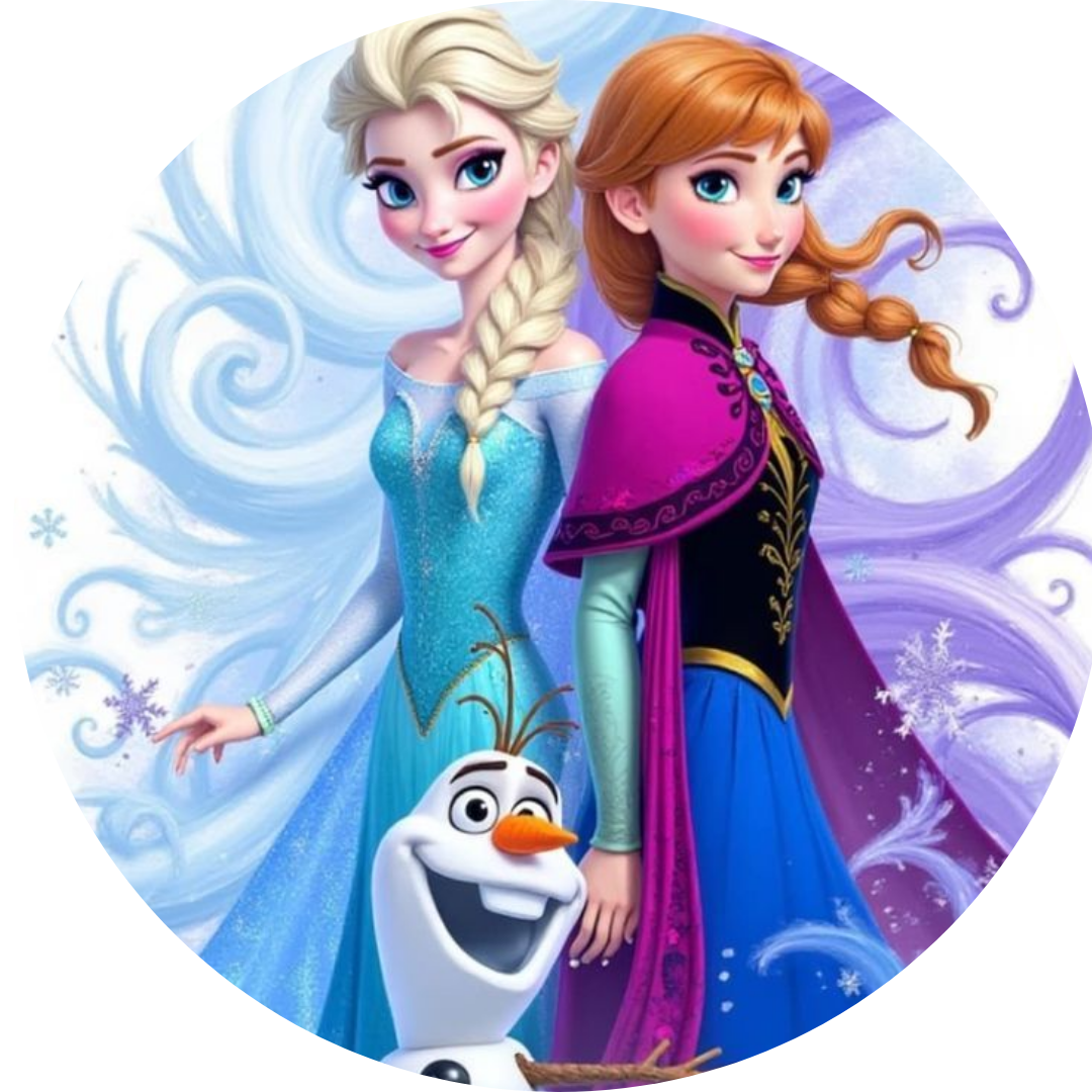 Oblea Comestible Princesas de Invierno – Decoración Tartas Niña