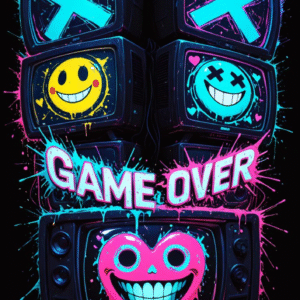 Oblea comestible para Tarta Game Over – Decoración Comestible Videojuegos