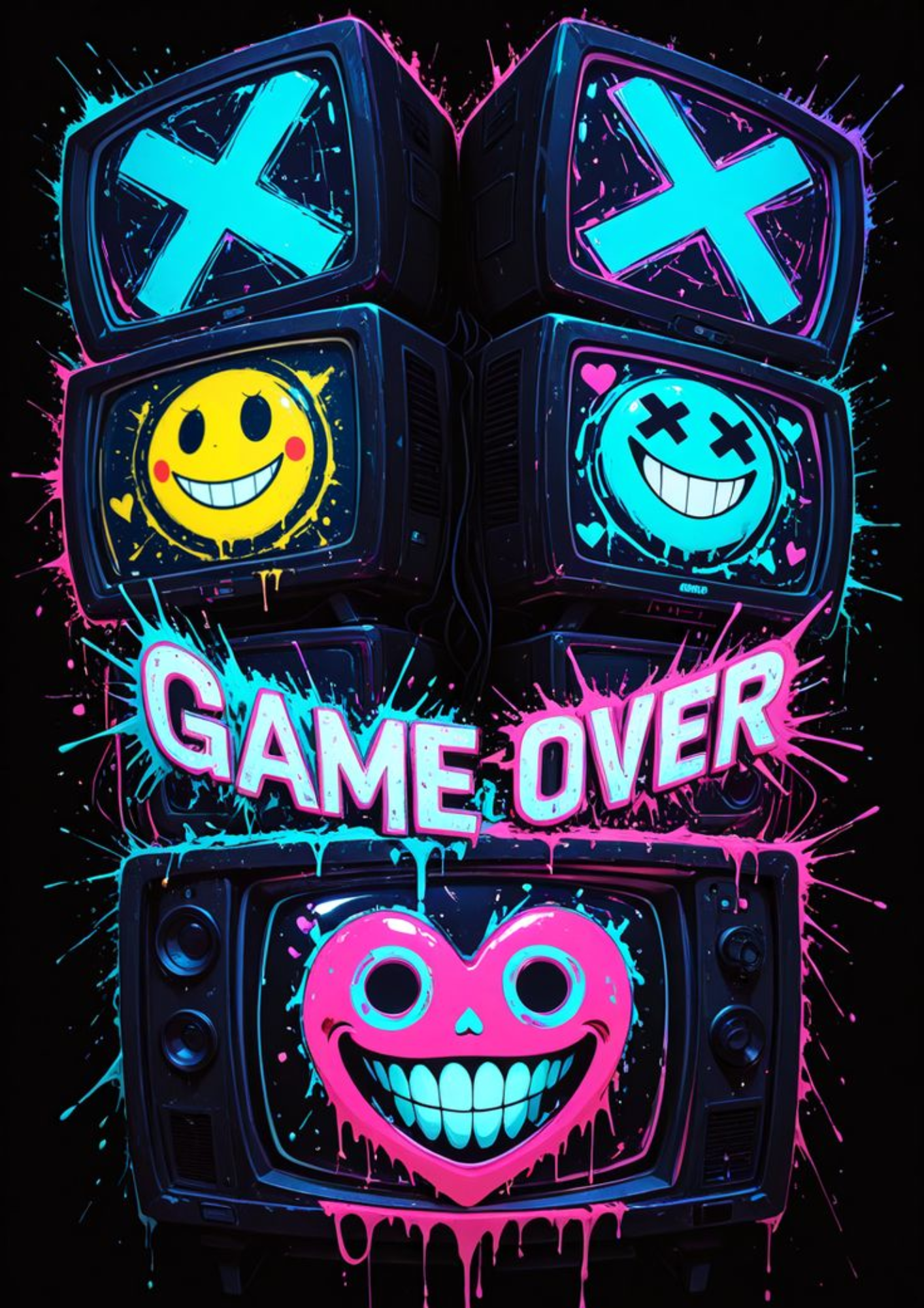 Oblea comestible para Tarta Game Over – Decoración Comestible Videojuegos