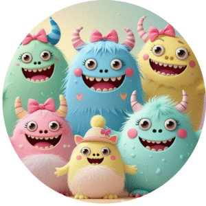 Oblea Monstruos para Tarta – Papel de Azúcar Diseño Divertido