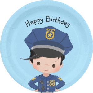 Oblea para Tarta Policía – Decoración Comestible Cumpleaños Infantil