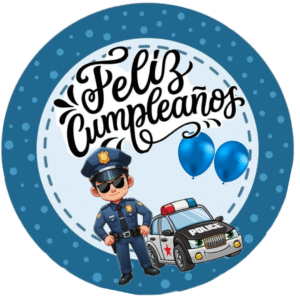 Oblea Policía para Tarta – Papel de Azúcar Diseño Infantil