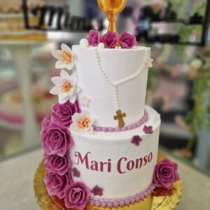 Tarta Comunión con flores