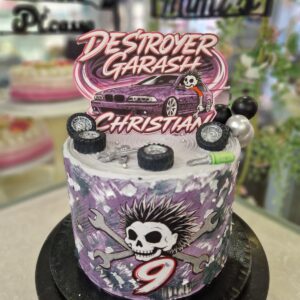 Tarta de Cumpleaños coche Destroyer – Diseño automovilístico y sabor artesanal