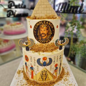 Tarta Cumpleaños Egipcio Faraón Pirámide