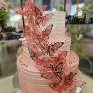 Tarta Cumpleaños Elegante con Mariposas